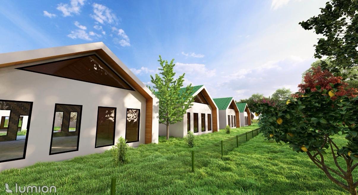 The Zero Waste Cooperative buildings with green roofs